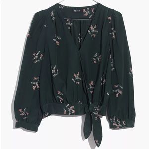 NWT Madewell Silk Wrap Top in Wild Botanical